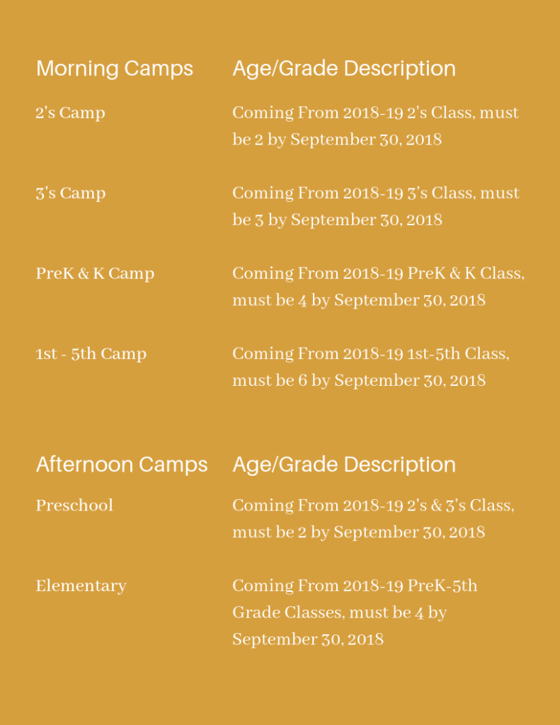 Morning Camps 2